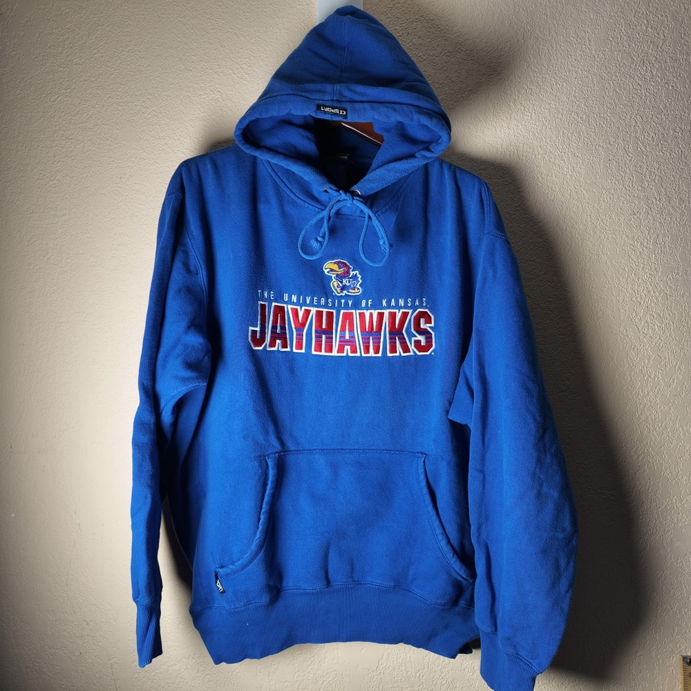 CI Sport University of Kansas Jayhawks Royal Blue Hoodie Sweatshirt‎